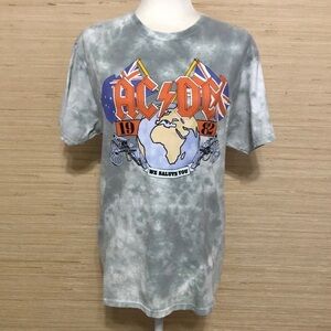 AC/DC 1982 Graphic Tie-Dye Unisex Cotton T-Shirt size Medium